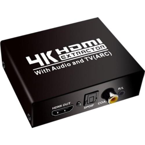 4K HDMI Audio Extractor Converter 5.1CH HDMI Extractor with Audio and TV ARC Digital to Analog Audio Extractor Optical Coaxial