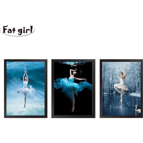 Diamond Painting 3 pcs Ballet dance 5D embroidery full square round Diamond Mosaic Cross Stitch decoration pictur