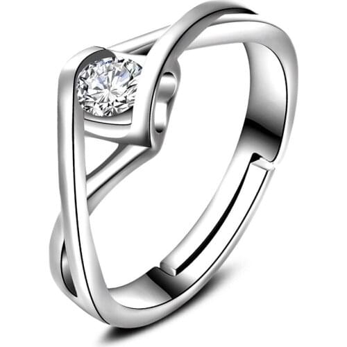 Angels Kiss Ring Silver plated color Heart Rings For Women Jewelry Anel Anillos Mujer Aneis Bague Jewellery Anelli Anillo Gift