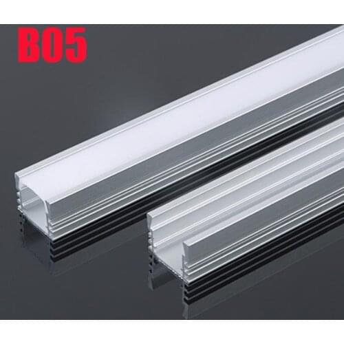 B05 5 Sets 50cm U Shape Aluminum Channel Profile With Cover, End Caps and Mounting Clips for LED Bar Lights