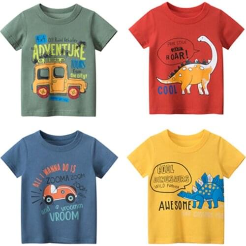Brand Childrens Clothing Tops 2020 Summer New Kids Short-Sleeved Dinosaur T-shirt Baby Boy Clothes 6 8 10 T