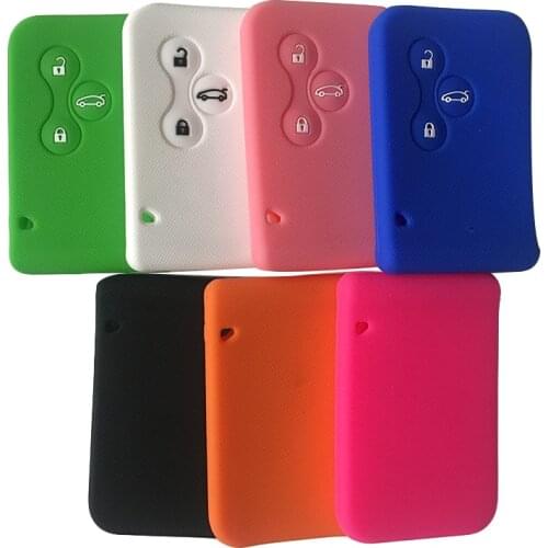 Silicone Rubber Car Key Card Case Cover for Renault Clio Logan Megane 2 3 Koleos Scenic Grand Card Key Cover for Car Keys
