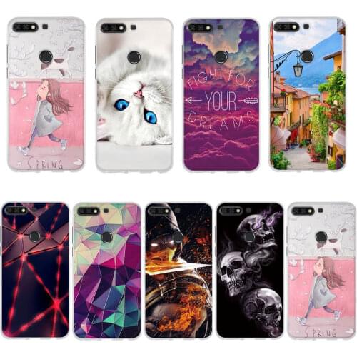 Case For Huawei Honor 7C Case Cover 5.99" Soft TPU Silicone Cover For Huawei Enjoy 8 / Honor 7C / Nova 2 Lite / Y7 2018 Fundas