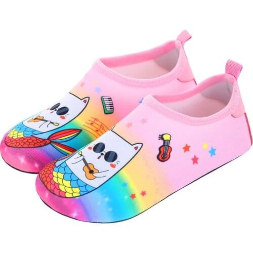 Children skin care warm shoes boys and girls swimming breathable beach shoes kid non-slip mesh parent-child shoes big size 22-35