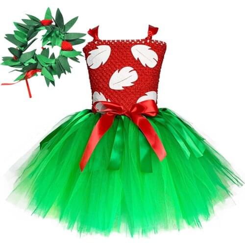 Hawaiian Princess Girls Tutu Dress Baby Infant Girls Hula Luau Birthday Party Dress Halloween Costume Outfit with Headband