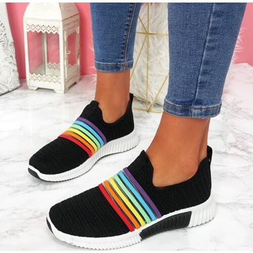 Women Casual Shoes Summer Breathable Sock Shoes Slip On Walking Shoes Ladies Outdoor Sports Sneakers Womens Vulcanized Shoes
