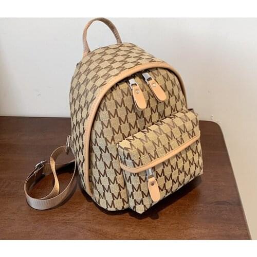 Retro Letter Printing Jacquard Small Backpack For Women Famous Brand Female Travel Bags High Quality Book Bags For Teenager Girl