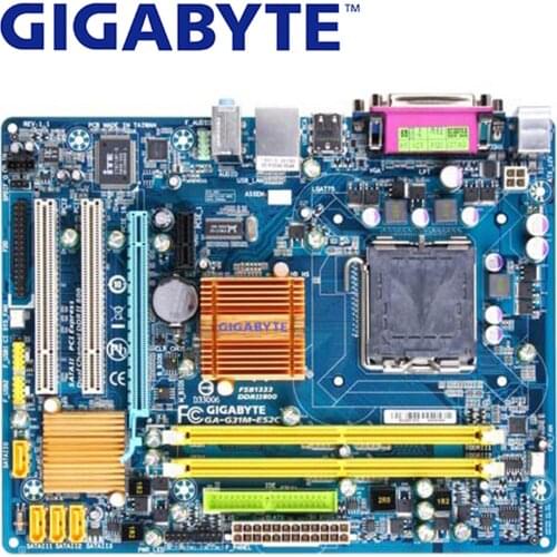 LGA 775 DDR2 For Intel Gigabyte GA-G31M-ES2C 100% Original Motherboard 4G G31 G31M-ES2C Desktop Mainboard Systemboard Used