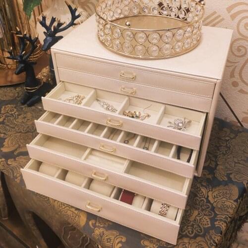 Multi-layer jewelry box 10-layer European princess Korea wooden jewelry box jewelry storage box gift woman