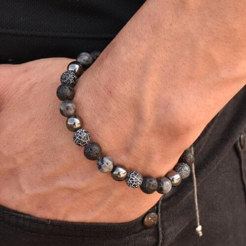2020 New Trend Men Bracelet 8MM Natural Stone Handmake Bracelet For Men Jewelry Gift