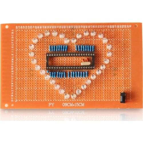 Based on 51 single chip microcomputer circuit design learning kit heart-shaped water lamp colorful lamp electronic diy parts