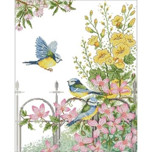 TOP Bird on the garden door Counted Cross Stitch 11CT 14CT 18CT DIY Chinese Cross Stitch Kits Embroidery Needlework Sets
