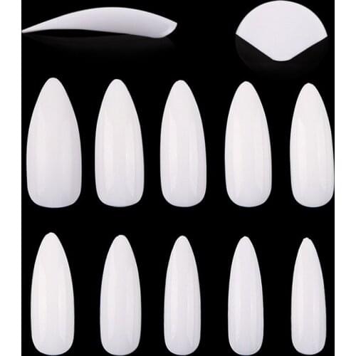 500pcs/bag Full Cover False Nails White/Clear/Nature Color Fake Water Drop Acrylic Fake Nail Tips for Nail Art Design