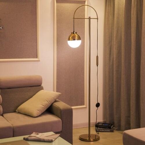 Nordic floor lamp modern simple living room gold iron glass ball light luxury bedroom bedside lamp study office lamp