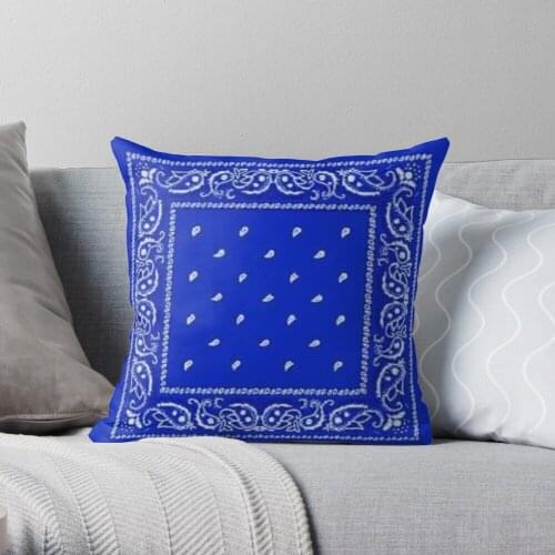 Blue Bandana Throw Pillow Cushion Cover Polyester throw pillows case on sofa home living room car seat decor 45x45cm