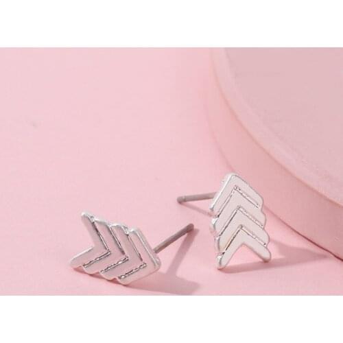 ZWPON 2020 New Mini Antique Gold Chevron Stud Earrings for Women Fashion Vintage Arrow Earrings Jewelry Wholesale