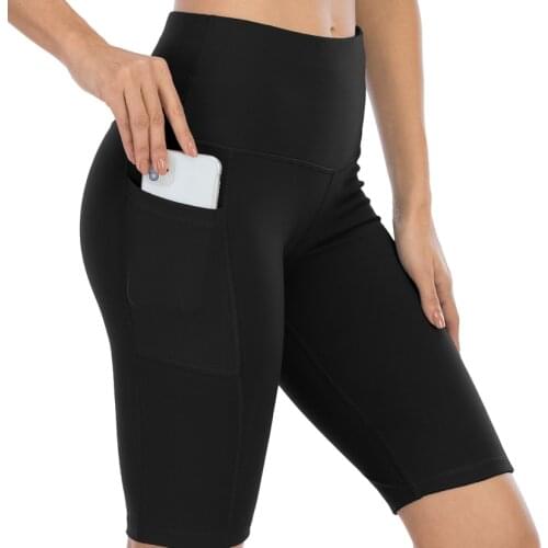 New Yoga Pants for Woman High Waisted Peach Buttock Sports Yoga Shorts Quick Dry Pocket Sports Tight Five-Cent Pants