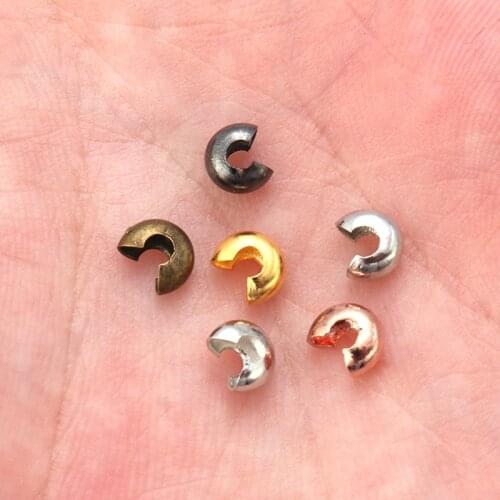 100pcs Open Crimp Beads Covers Crimp End Beads Stopper Spacer Beads For DIY Jewelry Making Findings Supplies quetschperlen