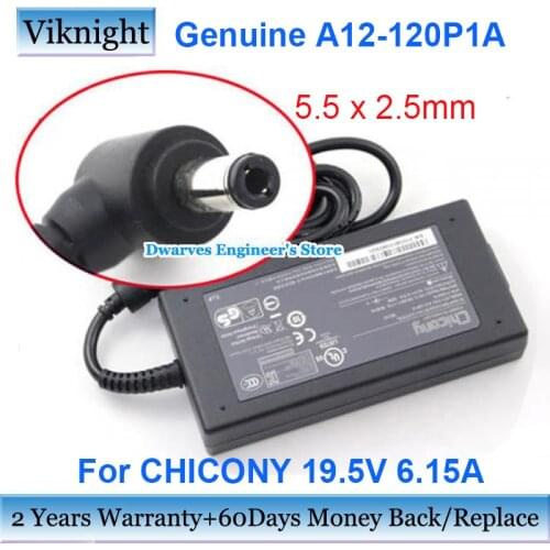 Genuine 19.5V 6.15A 120W Power Adapter For MSI GE60 GE70 GP60 PE62 GE72 GF63 16GH Charger Adapter For Chicony A12-120P1A