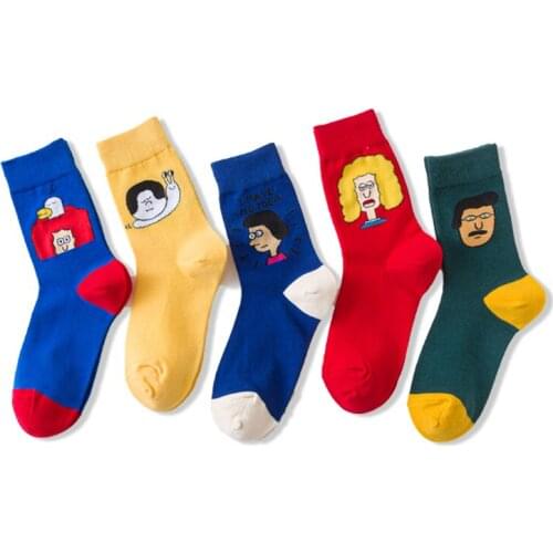 A Pair of Socks 2020 New Style Tube Socks Men and Womens Comfortable Printed Cotton Socks Adult Cartoon Casual Versatile Spring