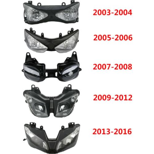 Motorcycle Front Headlight Lamp For Kawasaki Ninja ZX6R 2003-2004 2005-06 07-08 09-12 2013-2016