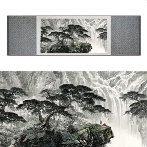 Landscape art painting Mountain and River art painting Sunburst painting Chinese landscape painting19062924