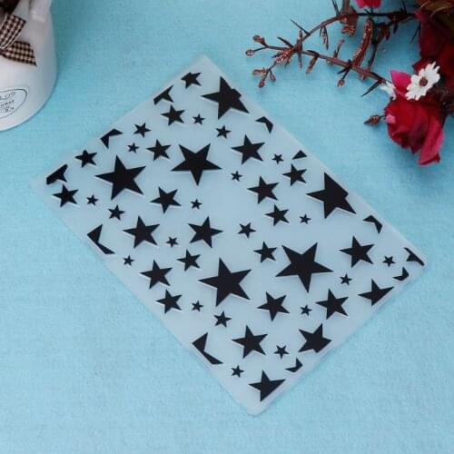 Plastic Embossing Folder Template For DIY Scrapbook Photo Album Card Paper Craft Star Pattern E56E