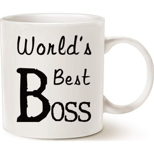 Christmas Gifts Worlds Best Boss Funny Coffee Mug for Boss Day White 11 Oz