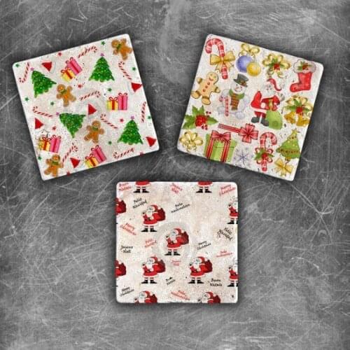 Decor Christmas Natural Stone Magnet-3 'lü Set decorative objects Декоративные элементы Objetos decorativos