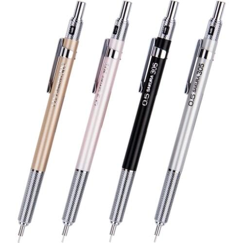 SAKURA XS-303/305 Metal Press Mechanical Pencil Lapiz 0.3/0.5mm Drawing Painting Automatic Pencils Graphite Drafting Supplies