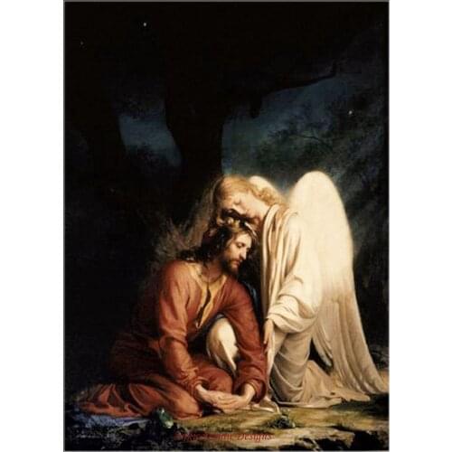 Counted Cross Stitch Kits Needlework Embroidery - 14 ct Aida DMC Color DIY Arts Handmade Home Decor - Christ at Gethsemane 2