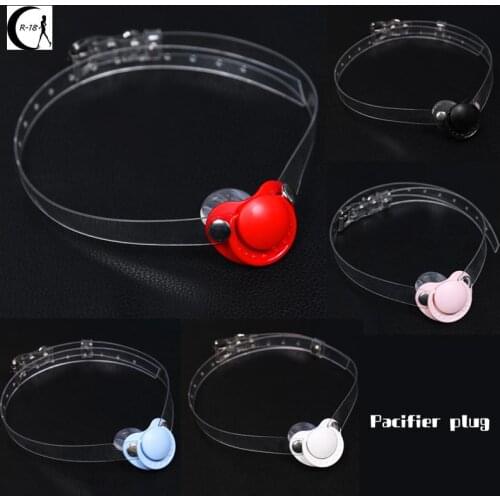 Adult Pacifier Open Mouth Nipple Ball Gag Pacifier With Harness Belts BDSM Bondage Restraint Mouth Gags Sex Toys For Couple