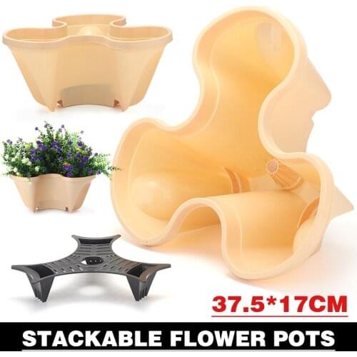 Stackable Strawberry Planter Garden Herb Stacking Plastic Flower Pots Durable Movable Flowerpot DIY Gardening Supplies