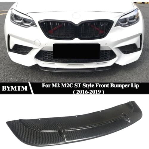 ST-Style Bumper Carbon fiber Front lip Spoiler Splitters For BMW F87 M2 M2C