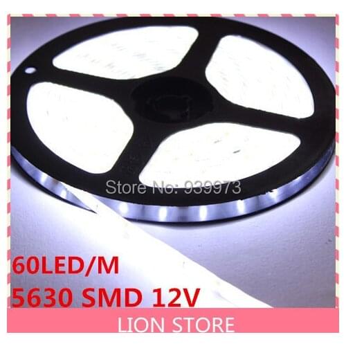 Super Bright LED Strip Light 5630 smd High Power flexible strip 300 LED 5M Lighting Cold/warm white Waterproof 5M/lot