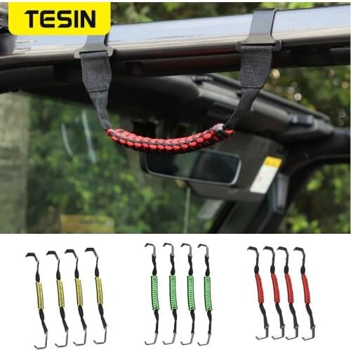 TESIN 4 Doors Car Front Rear Door Roof Top Handle Grab Bar for Jeep Wrangler JL 2018+ For Gladiator JT 2018+ Car Accessories