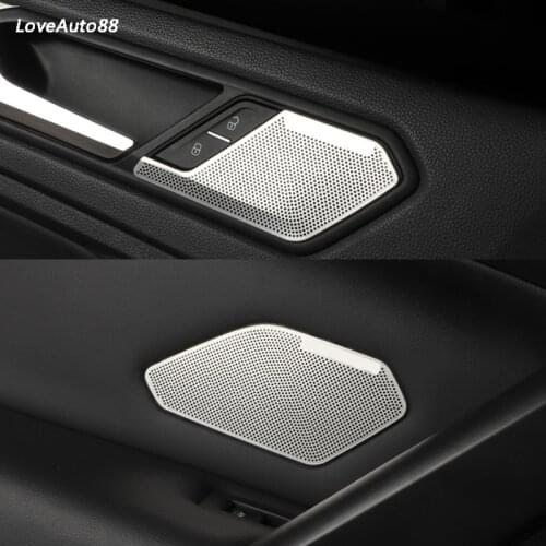 Car Interior Door Stereo Speaker Audio Ring Cover Sound Frame Decoration For Volkswagen VW Tiguan MK2 2017 2018 2019 2020 2021