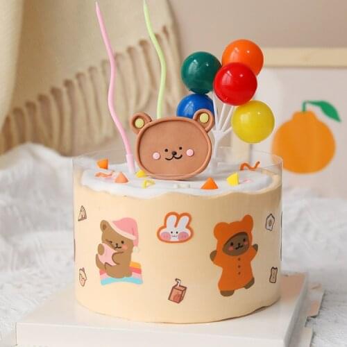 Balloon Cake Topper Bear Shape Confetti Balloon Cake Topper Balons For Birthday Baby Shower Wedding Cake Baking Decoration