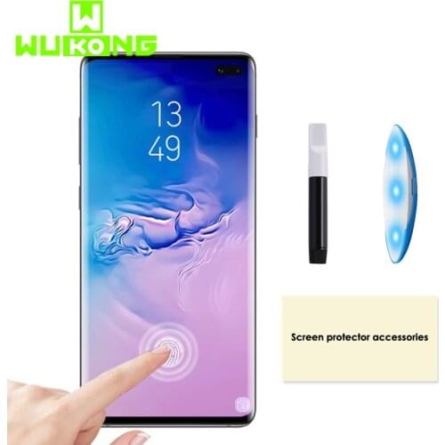 WuKong UV Glue Full Cover UV Light Screen Protector For Samsung Note 9 S8 S9Plus Note8 Liquid UV Glass For Samsung S10 plus S10e