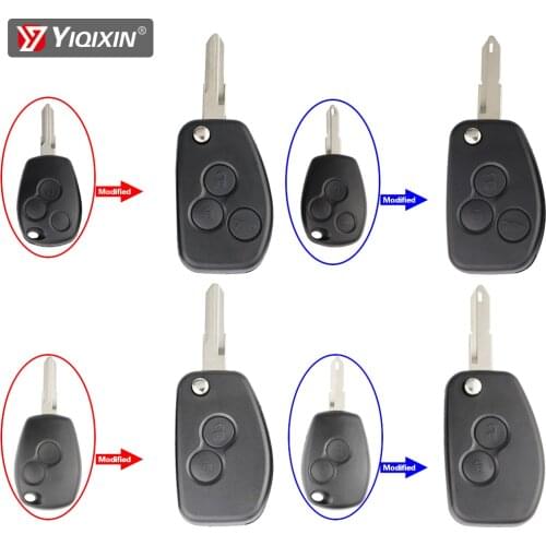 YIQIXIN Flip Folding Remote Car Modified Key Fob Case Renault Megane 2/3 Button Clio Laguna 2 Kangoo Dacia Modus Logan Espace