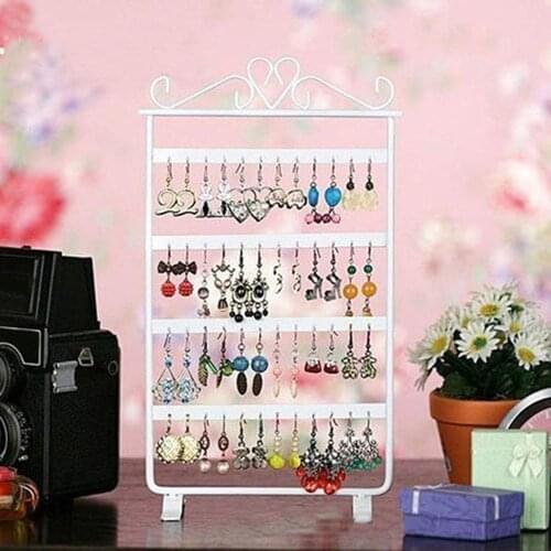 Jewelry Earrings Display Rack 48 Holes Rack Stand Holder Jewerly Metal Base High