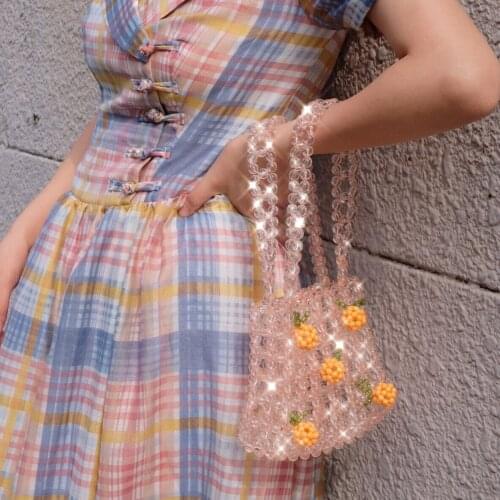 Hand-woven Pearl Womens Bags Beaded Women Handbag Designer Shoulder Crossbody Bag Phone Bag Ladies Hand Bags Purse Clutch 2019