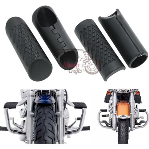 1-1/4" Engine Guards W/ Rubber Pegs Crash Bars Knee Leg Protector Cover H-D For Harley Sportster Yamaha Suzuki Honda Kawasaki