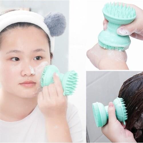 2 in1 Silicone Scalp Shampoo Massage Brush Face Washing Shower Hair Massager Clean Brush Bath Shower Hair Cleaning Brush Comb