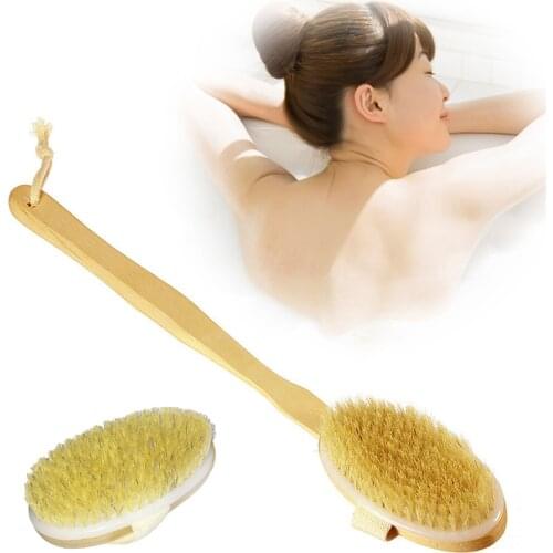 2PCS Bristle Bath Body Brush with Long Removable Handle for Bath SPA Shower Massage