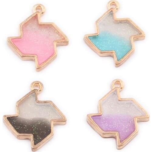 24*18MM 40Pcs Mix Colors KC Gold Color Alloy Pendants Jewelry Charms