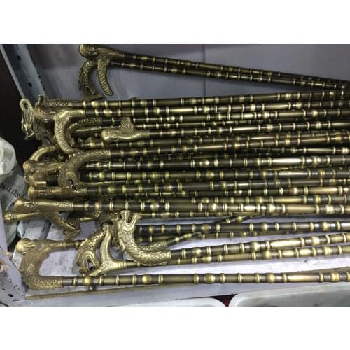 8 Style Bronze Metal Crutch Includes Detachable Auspicious Animal Totem Handle Lenght 90~100cm