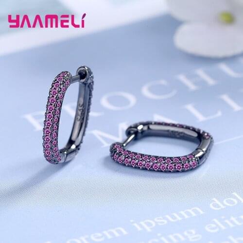 925 Sterling Silver Statement Earrings For Women Girls 2020 Trend CZ Crystal Fashion Jewelry Valentines Day Gift Wholesale