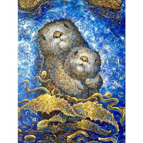 5D Diamond Painting Animal Cross Stitch DIY Full Square Diamond Embroidery Otter Mosaic Picture Rhinestone Home Decor Sale