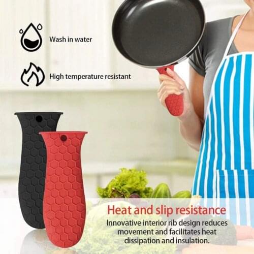 Anti-Slip Heat-Resistant Pan Handle Cover Silicone Hot Handle Holder Potholder for Casserole Pan Kitchen Tools Cookware